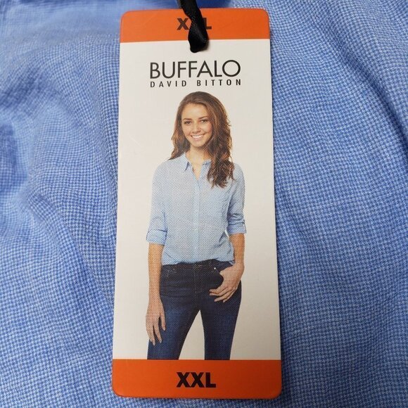 NWT - Buffalo David Bitton Lightweight Blue Button Down Shirt – Size XXL - Picture 1 of 4